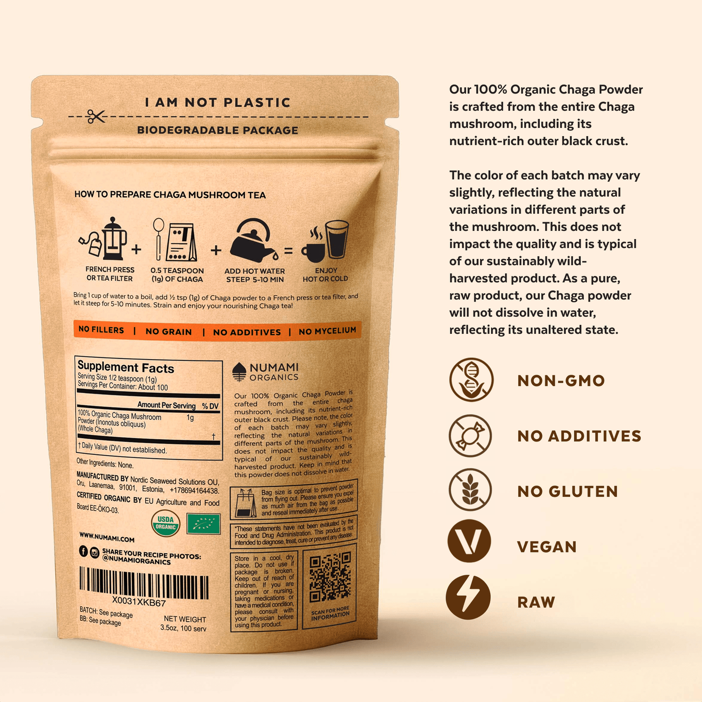 Organic Chaga Mushroom Powder